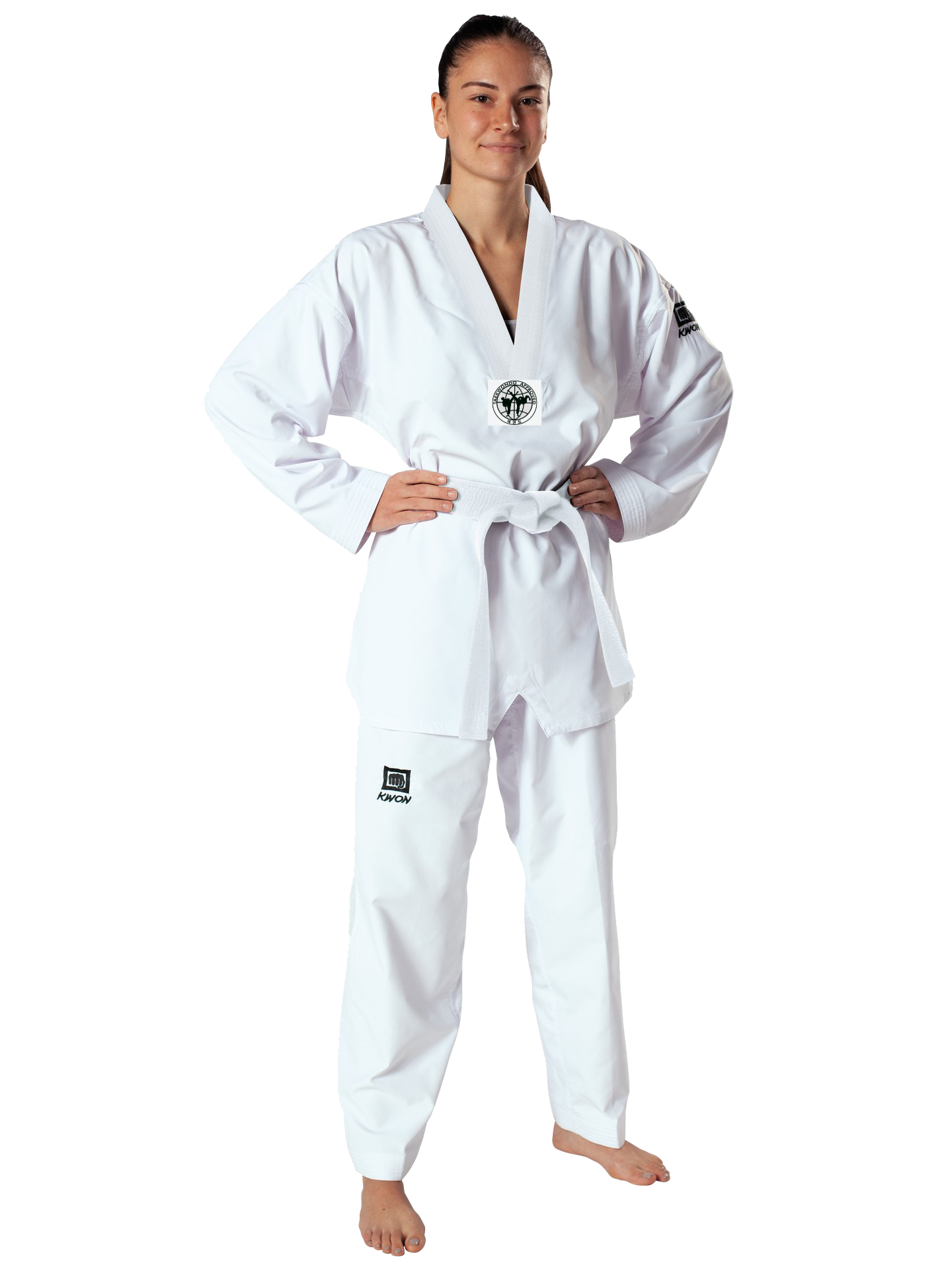 KWON Premiere Plus White V-Neck Taekwondo Training Dobok