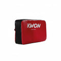 Red and black martial arts training pad with 'KWON' branding on a white background