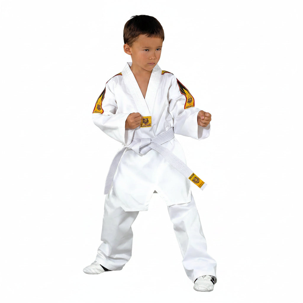 TIGER Kids Taekwondo Student Uniform with White Belt